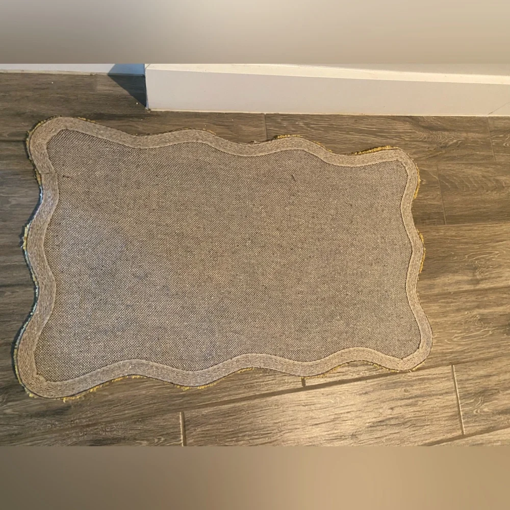 LARKSPUR LIVING YELLOW,BLUE FLORAL BATH,FLOOR POLYESTER MAT,HOOKED RUG-20